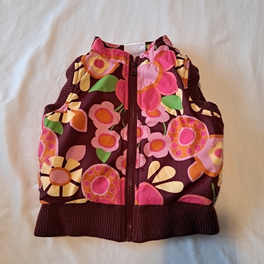 Hanna Andersson floral padded vest size 80 or 18-24 months